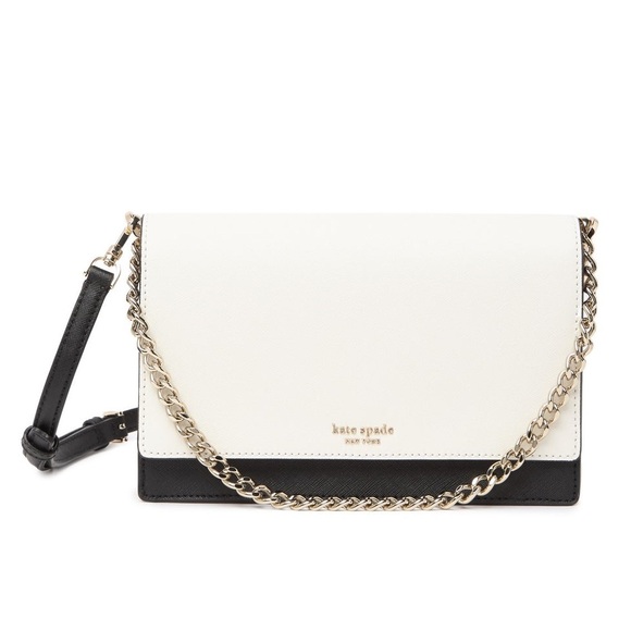 Kate Spade Cameron Convertible Crossbody Bag, White & Beige | Saffiano Leather - Picture 1 of 15